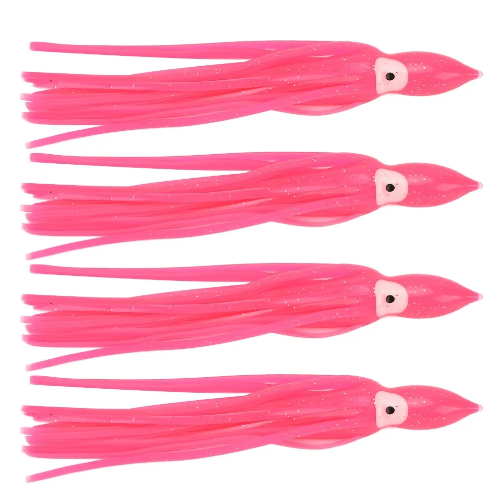 Señuelo calamar PVC ojos realistas rosa para agua salada - imagen 3