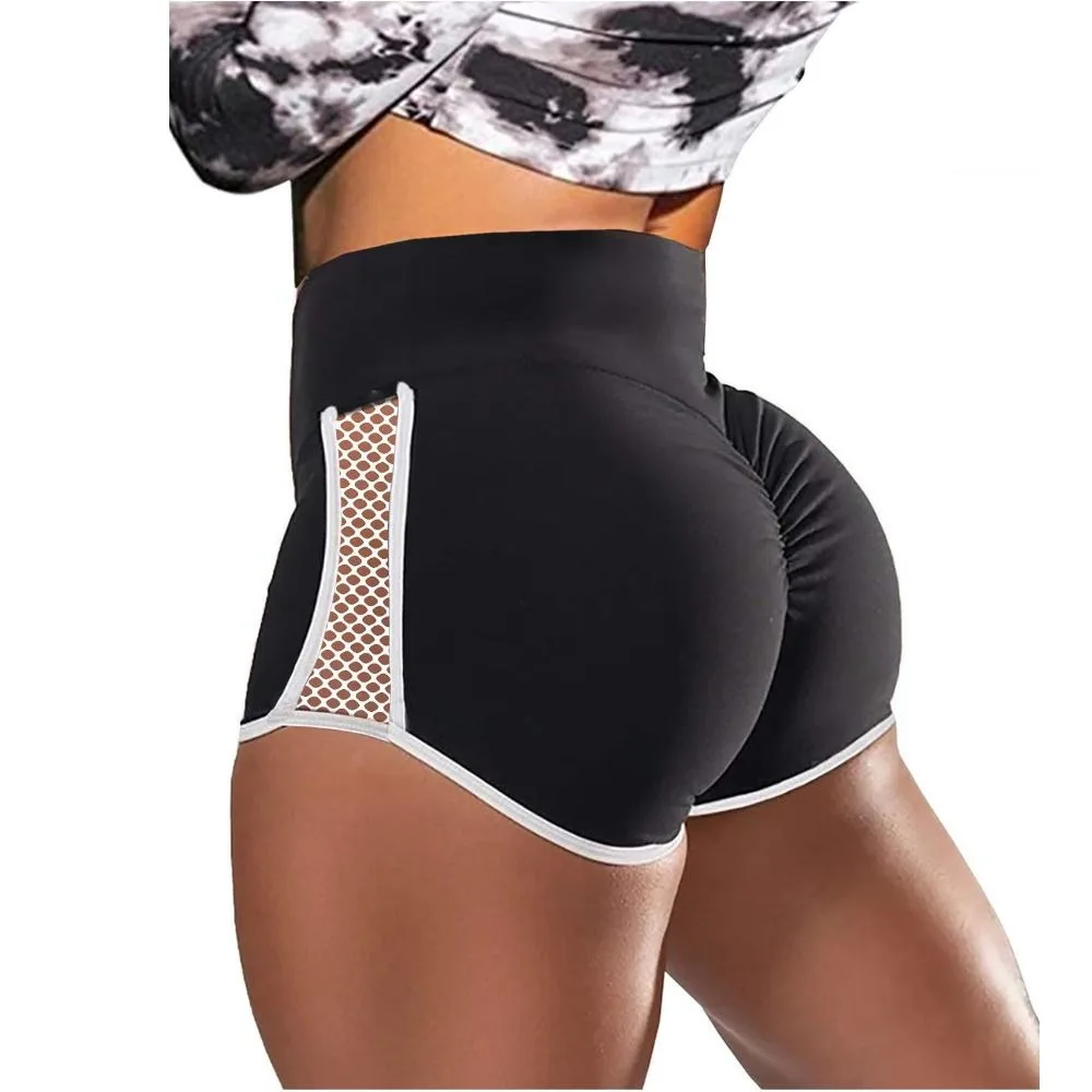 Pantalones cortos deportivos mujer cintura alta secado rápido
