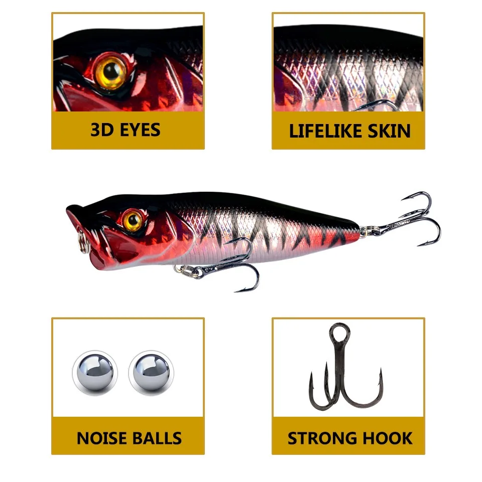 Señuelo Popper de superficie cebo duro para pesca - imagen 4