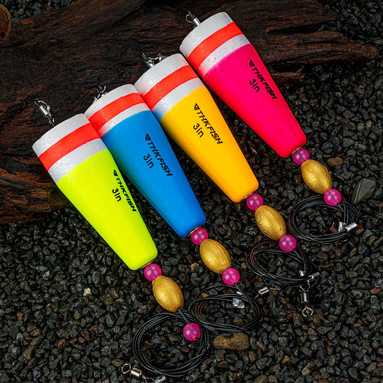 Flotadores THKFISH de corcho con sistema sonajero para pesca de popping