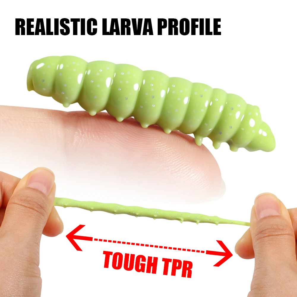 Spinpoler Señuelo blando larva flotante UV para trucha y bagre - imagen 4