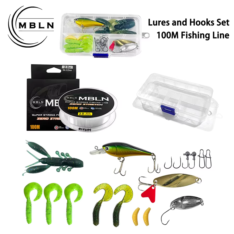 Kit Caña y Carrete Spinning MBLN 1.8m con Señuelos - imagen 5