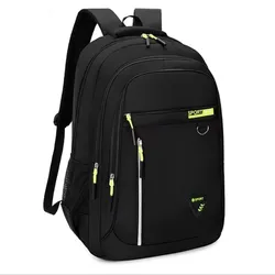 Mochila de nailon multicapa con bolsillos y compartimentos