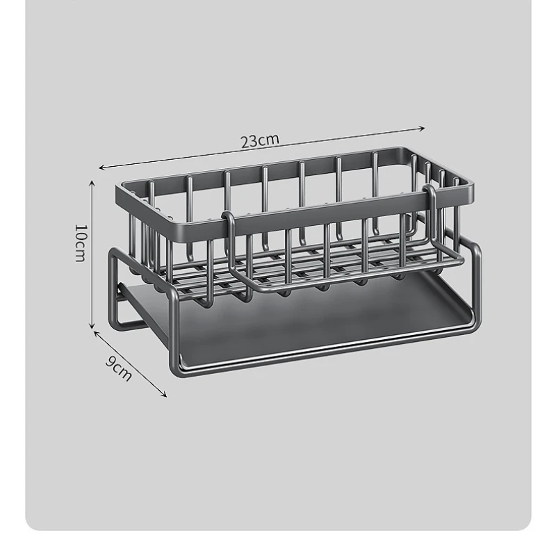 Organizador de fregadero instalado en grifo de cocina