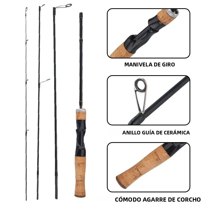 DEUKIO equipo de pesca spinning con carrete de carbono – agua dulce - imagen 3