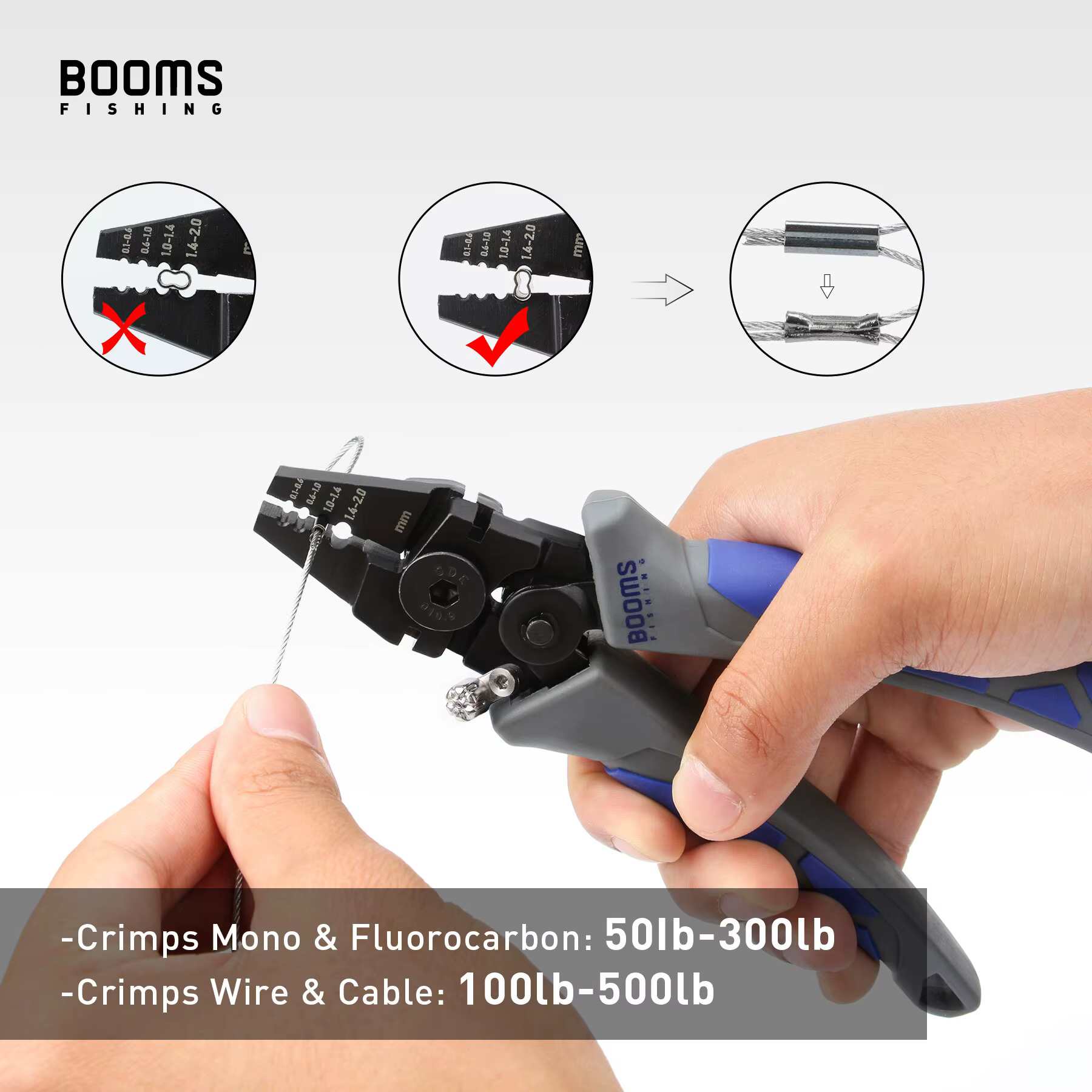 Booms CP4 Alicates de Prensado para Pesca - Acero Alto Carbono - imagen 2