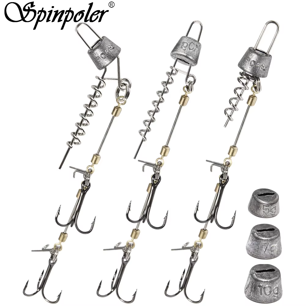 Anzuelo Stinger Rig Spinpoler triple para lucio