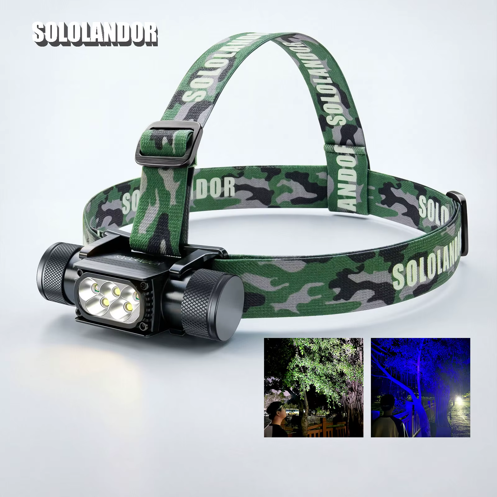 Faro LED pesca nocturna mini - linterna frontal USB de alta potencia - imagen 2