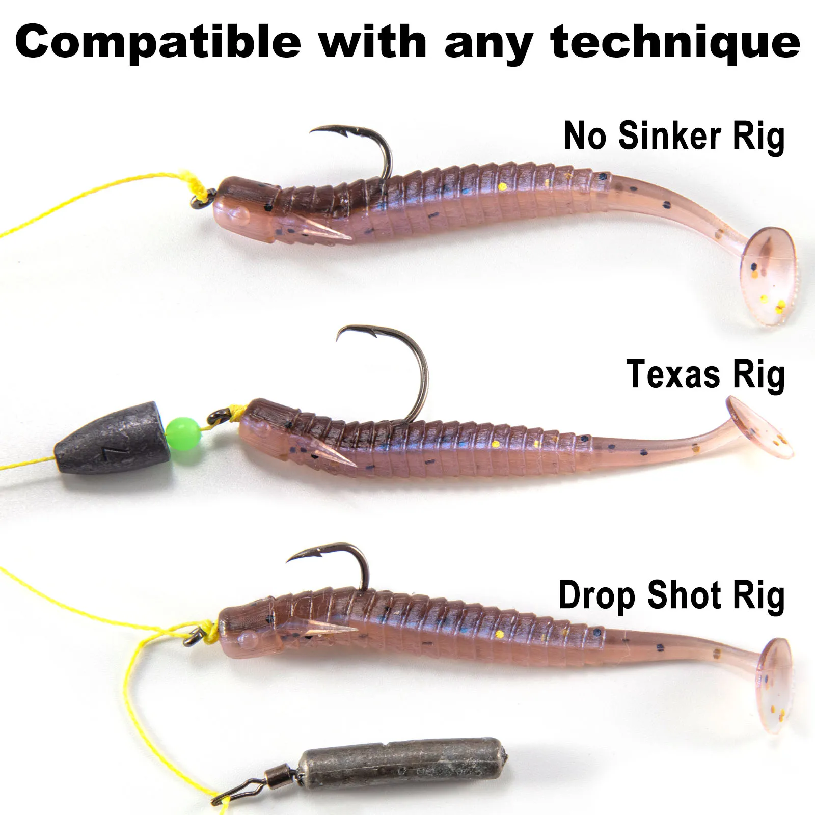 Swimbait paddle tail vinilo para lubina - imagen 2