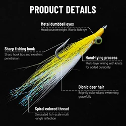 GRATIS FISHER Skinny Clouser Minnow para perca, trucha y lucio