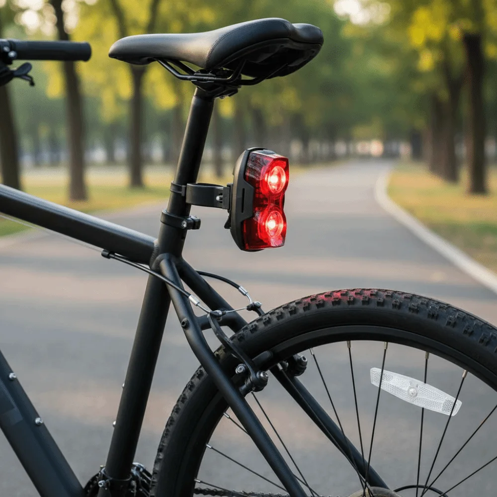 Luz trasera bicicleta roja y negra de alta visibilidad LED - imagen 5
