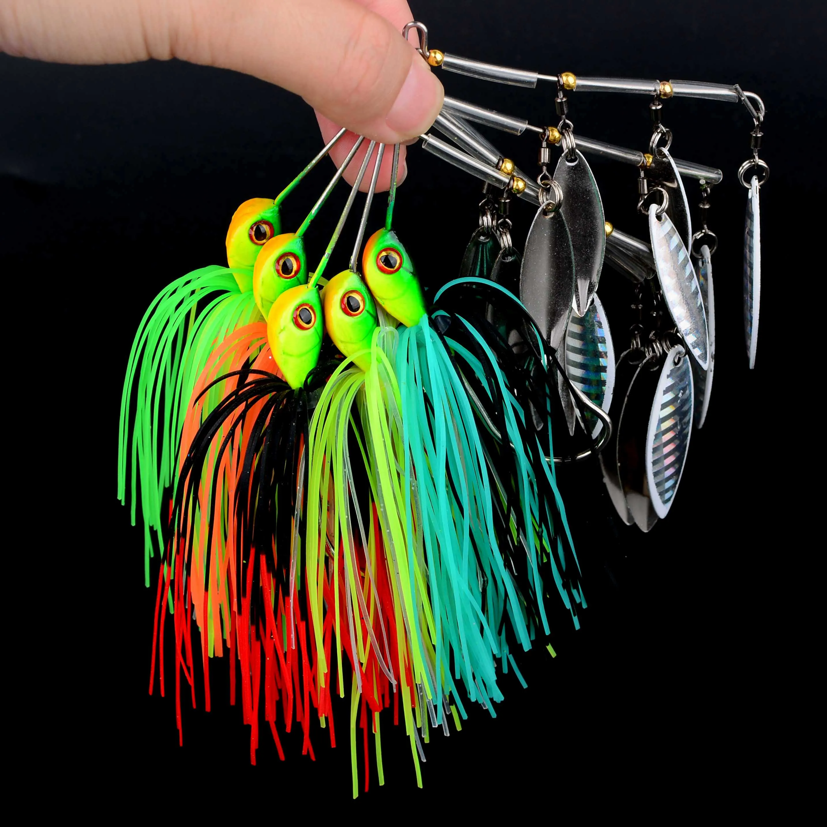 Spinnerbait metálico para lucio con señuelo duro giratorio - imagen 5