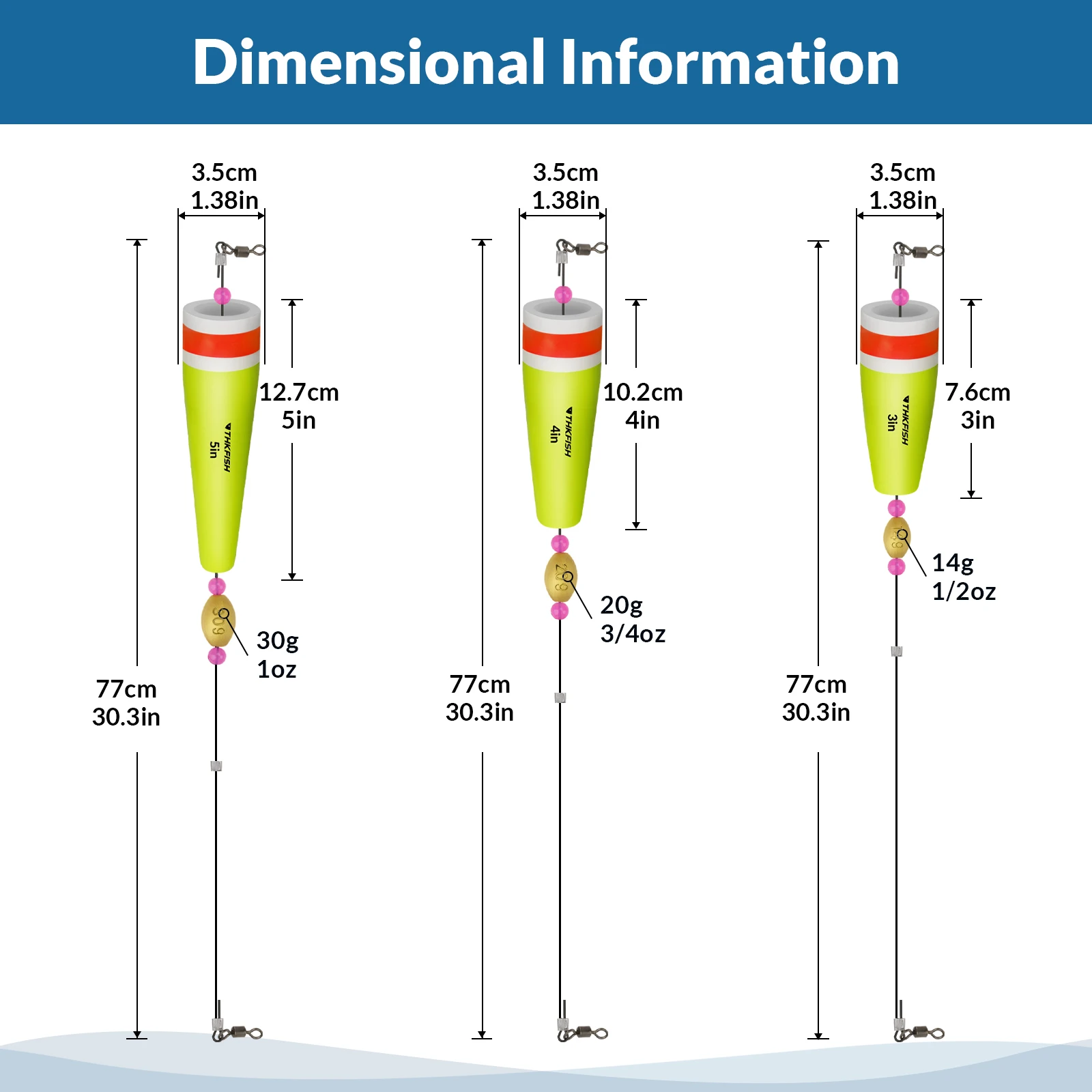 THKFISH Bobber EVA – Flotador pesado para pesca en agua dulce y salada - imagen 2