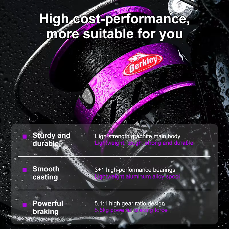 Carrete Berkley Mini Spinning – Metal, Lanzamiento Largo, 5.1:1 - imagen 5