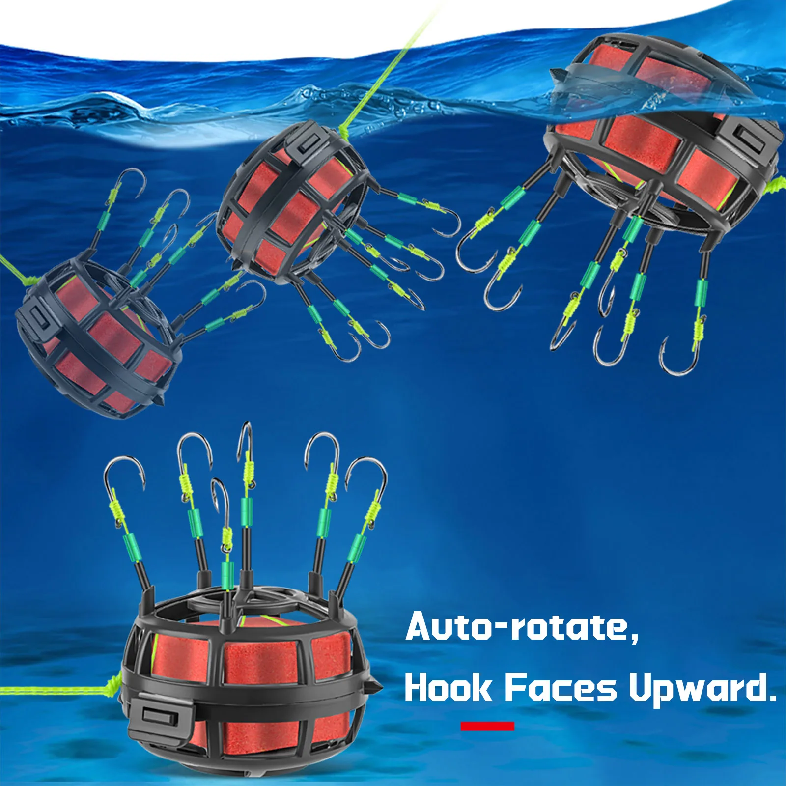 Jaula de pesca de fondo 9KM con diseño de volteo automático