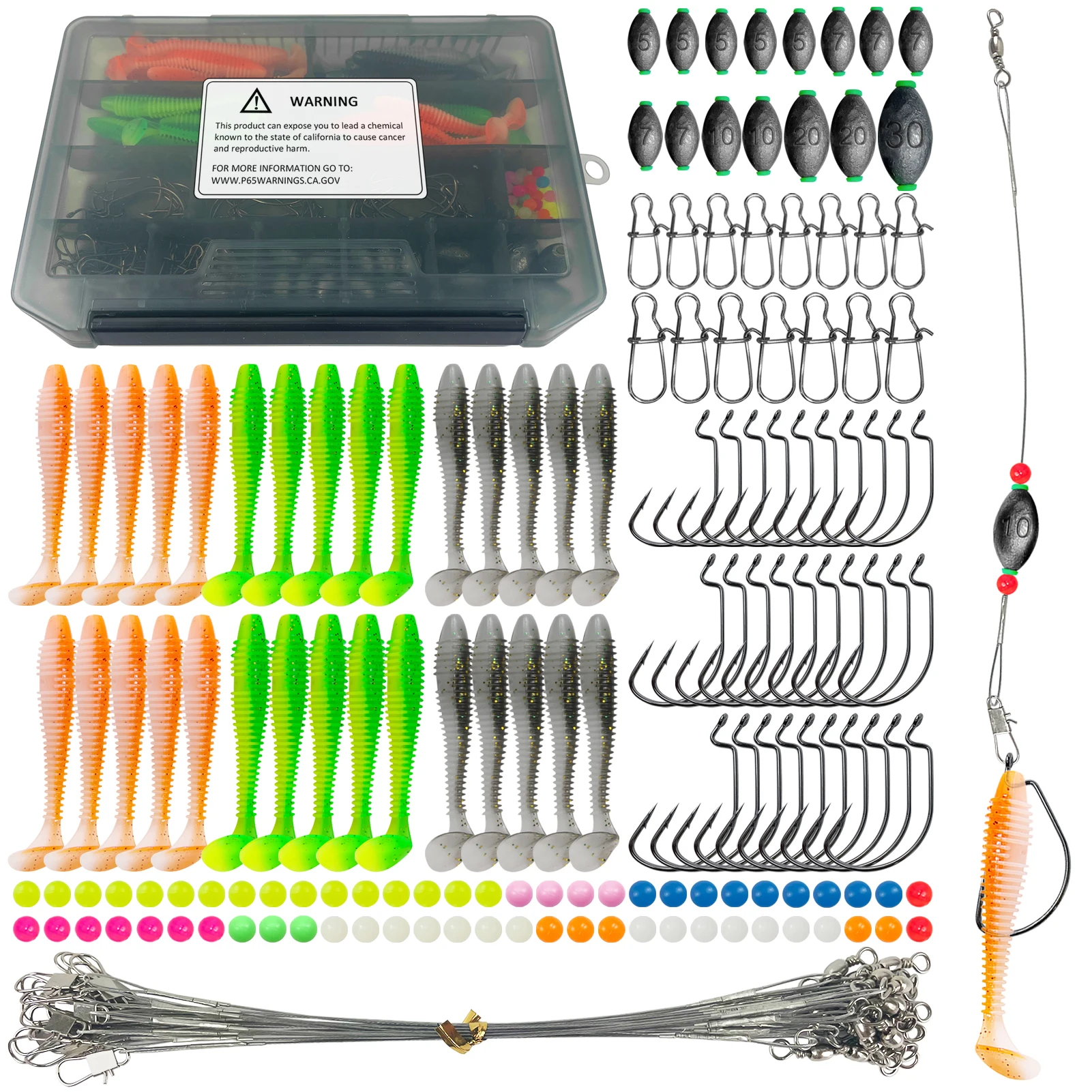 Kit con componentes para aparejos de pesca