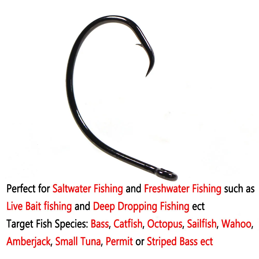 Bimoo Anzuelo círculo inline de acero para pesca en agua salada - imagen 3