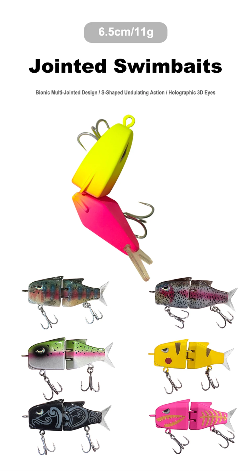 Swimbait multiarticulado 6,5 cm con acabado realista