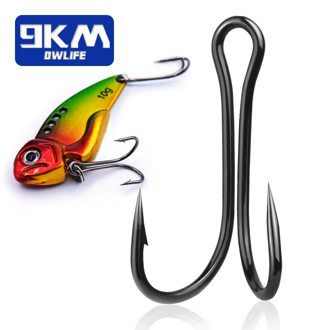 Anzuelos dobles negros para rana - acero al carbono afilados - imagen 5