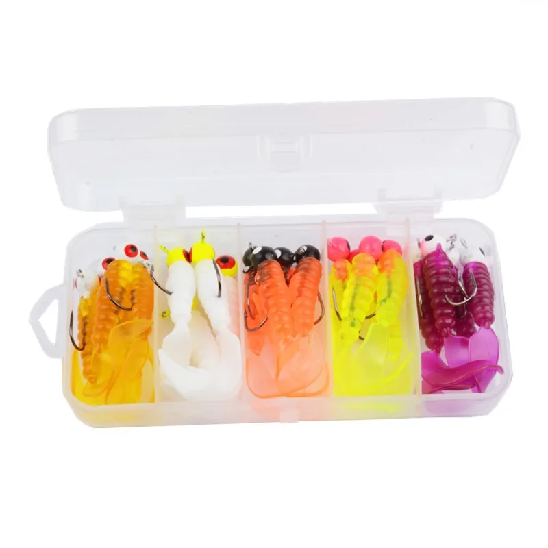Señuelos blandos de 6 cm y 5 g con jig head