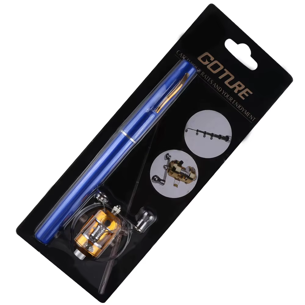 Goture Kit de pesca en hielo con caña telescópica y carrete - imagen 3