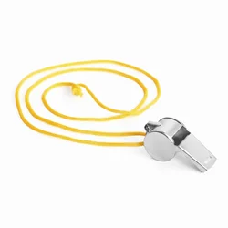 Silbato metálico fuerte de acero inoxidable con cuerda para eventos