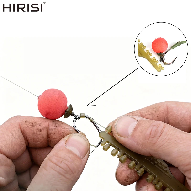 Anzuelos para carpa HIRISI con cuentas – Anti-caída, estilo europeo - imagen 4