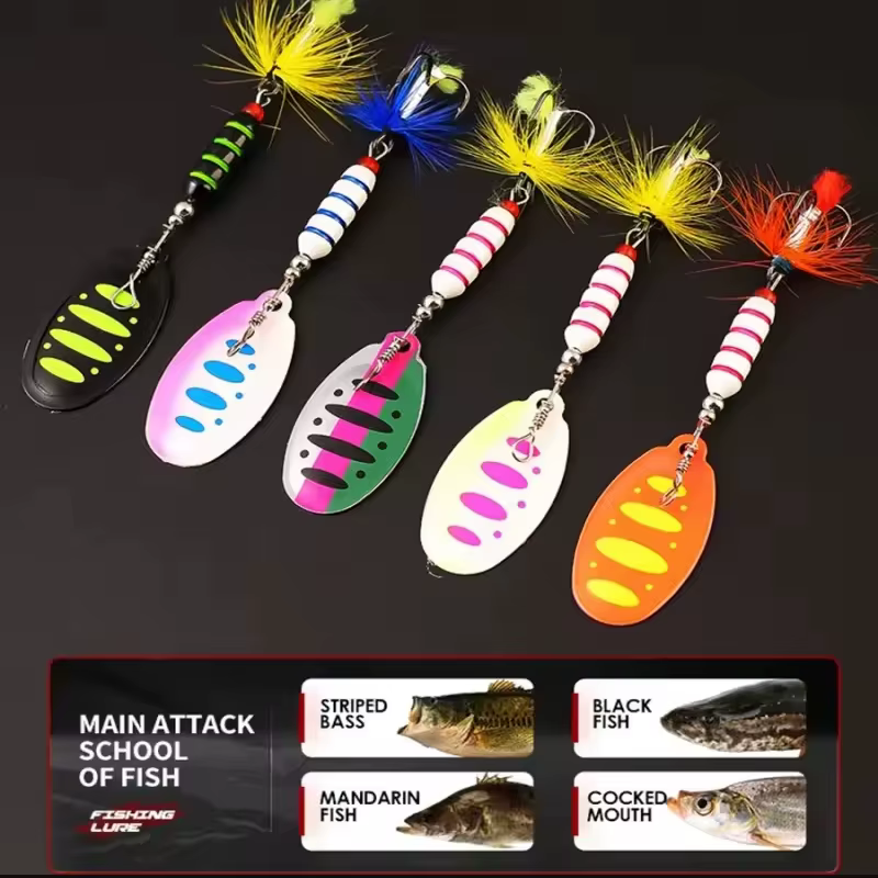 Señuelo giratorio spinner lubina trucha salmón con paleta