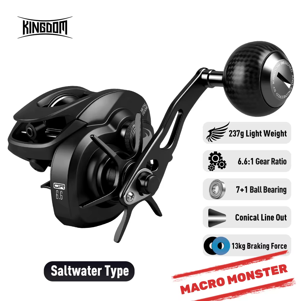 Carrusel Casting MACRO Monster 6.6:1 para pesca de depredadores