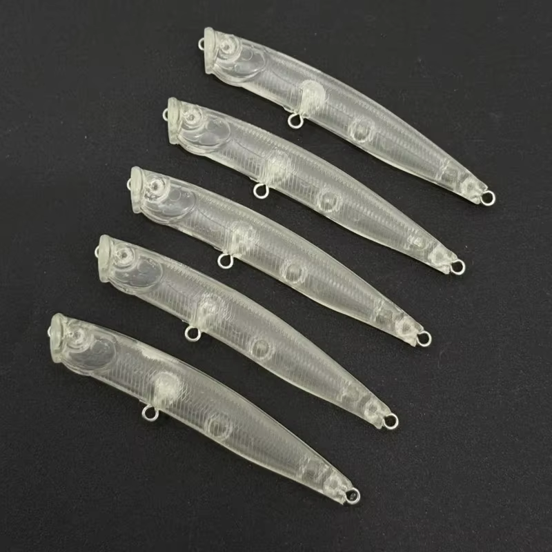 Pack de 20 señuelos popper sin pintar para pesca en agua salada