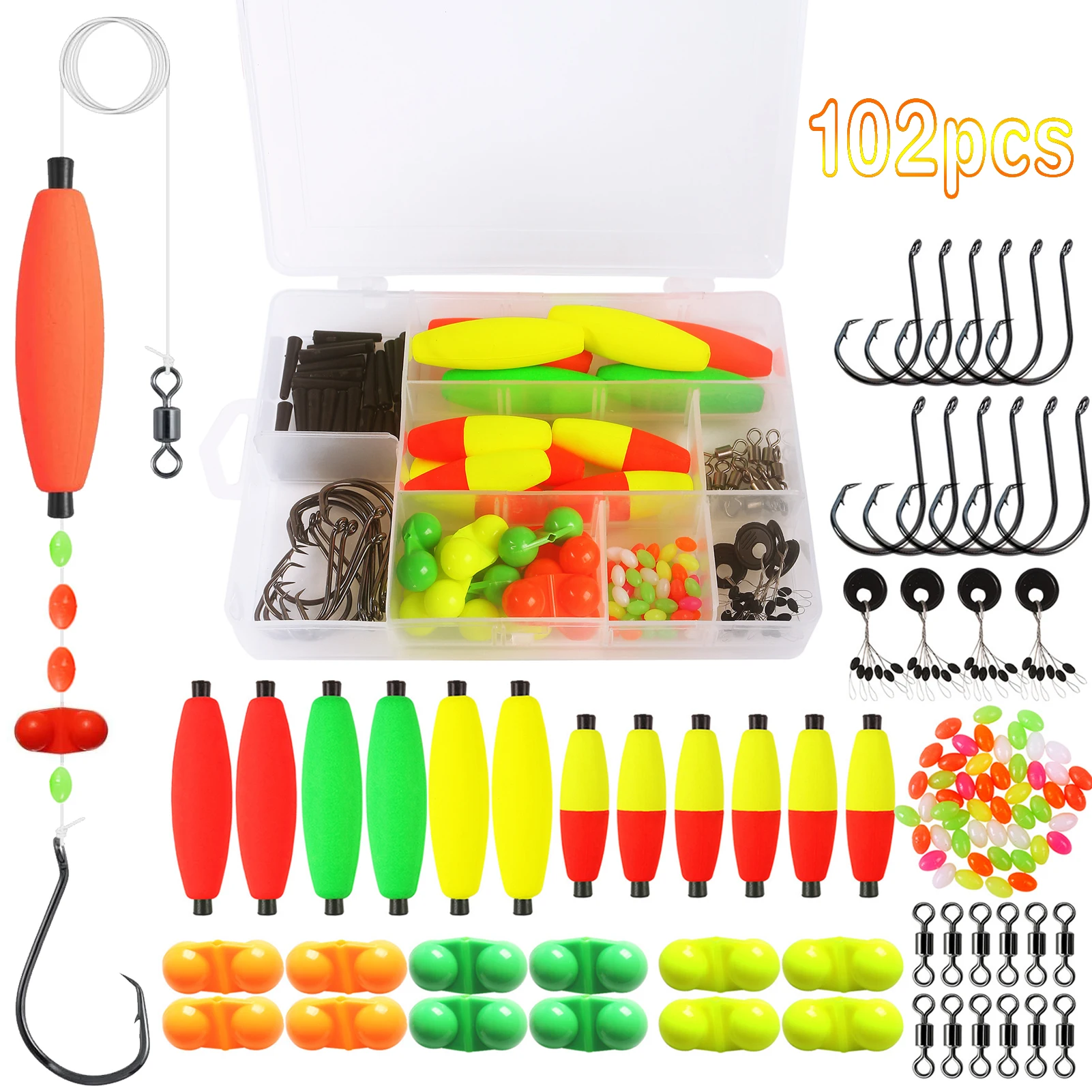 Kit de flotadores con cuentas y bobbers de espuma para pesca - imagen 5