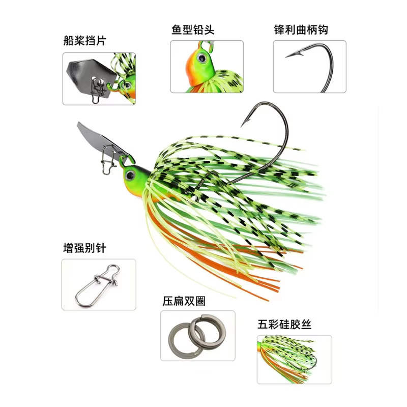 Señuelo giratorio metálico para lucio – Wobbler con esmerillón 10g/14g - imagen 2