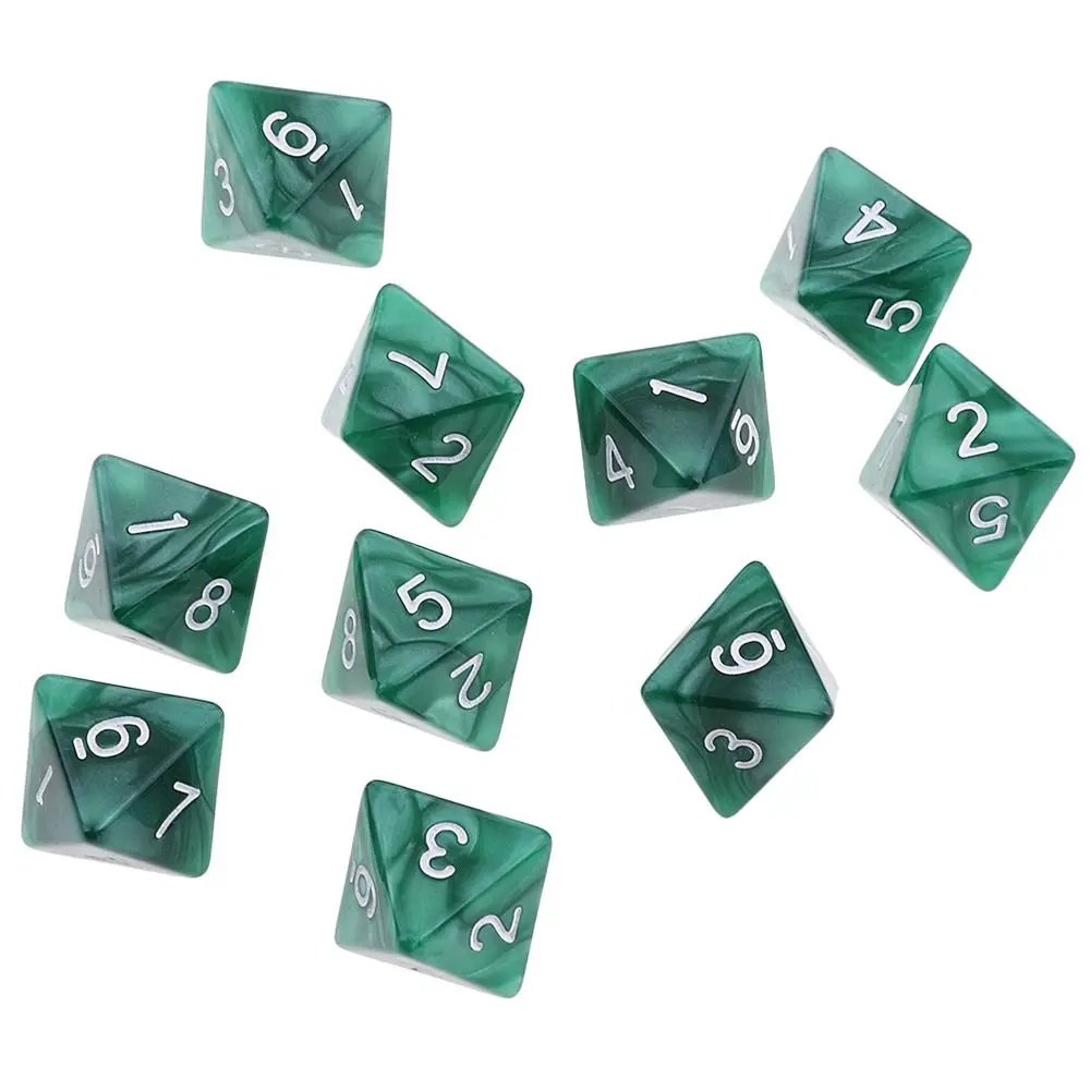 Dados poliédricos multifacéticos DND D8 acrílicos de colores
