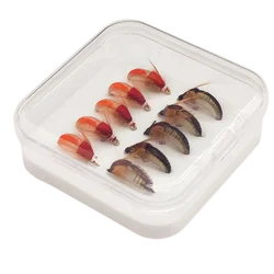 Anzuelos micro imitación insecto y minnow plateados para arroyo