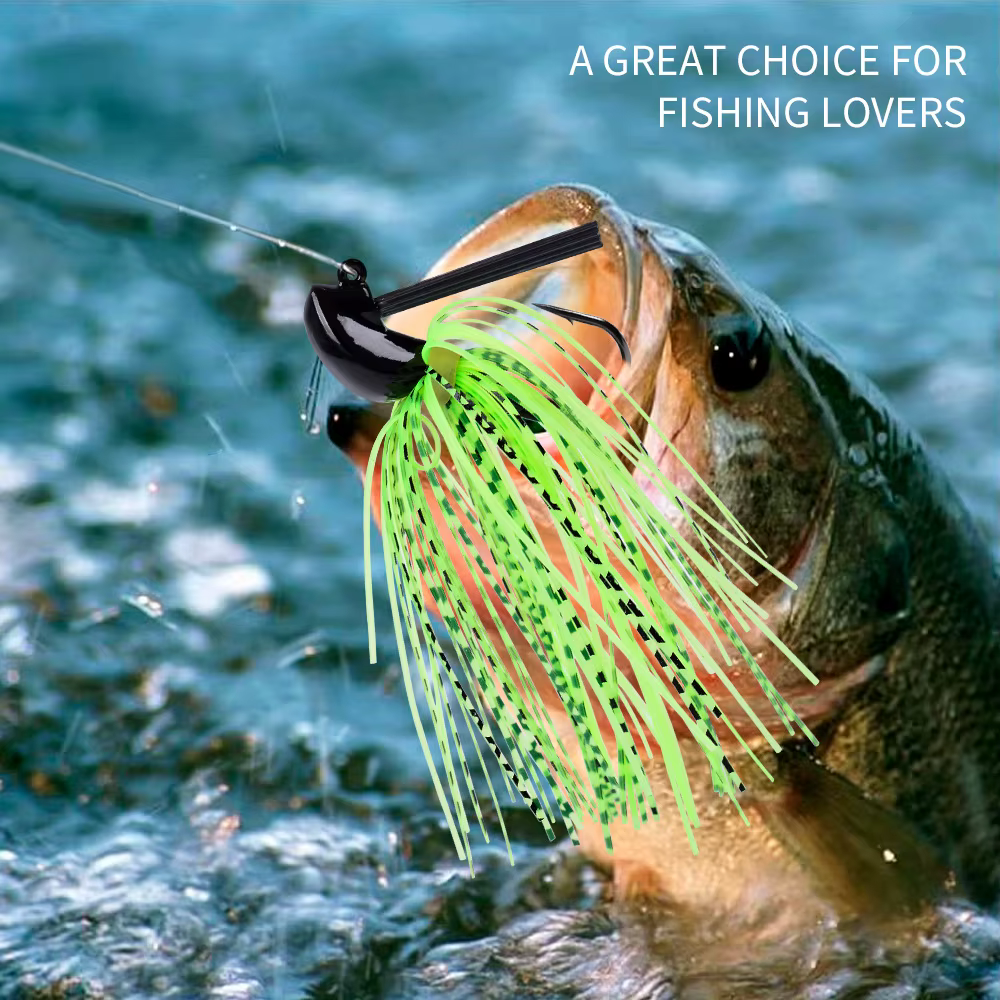 Spinnerbait sin rebaba negro para lucio y lubina - imagen 3