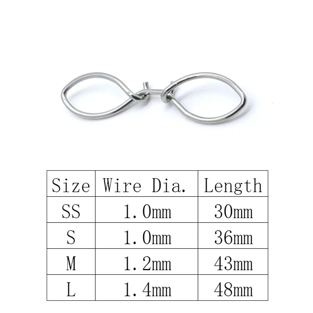 Conector rápido de acero inoxidable para pesca - Pin giratorio