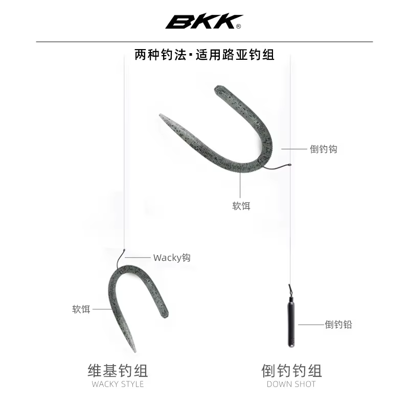 Anzuelos BKK Zhenhun con púas de acero carbono para soft bait