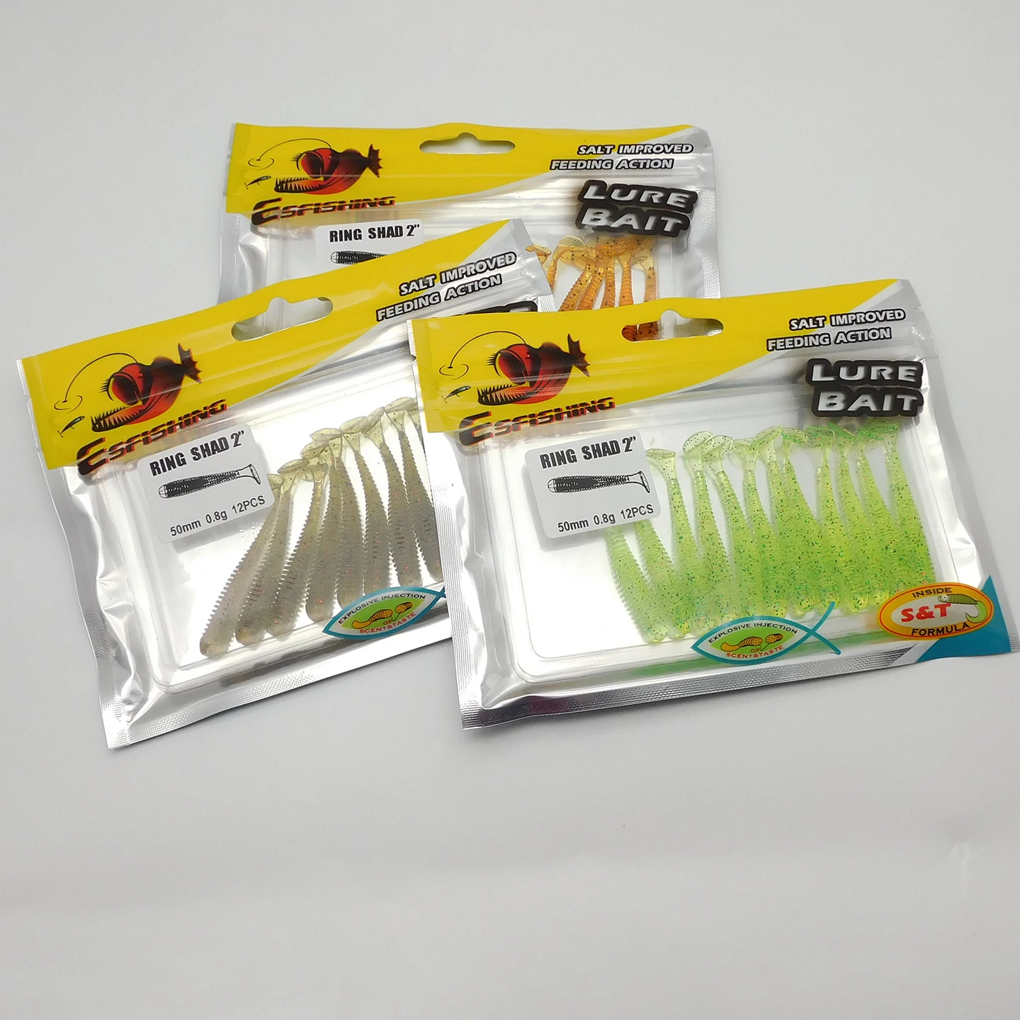 ESFISHING Swing Impact Ring Shad – Vinilo blando para lubina - imagen 3
