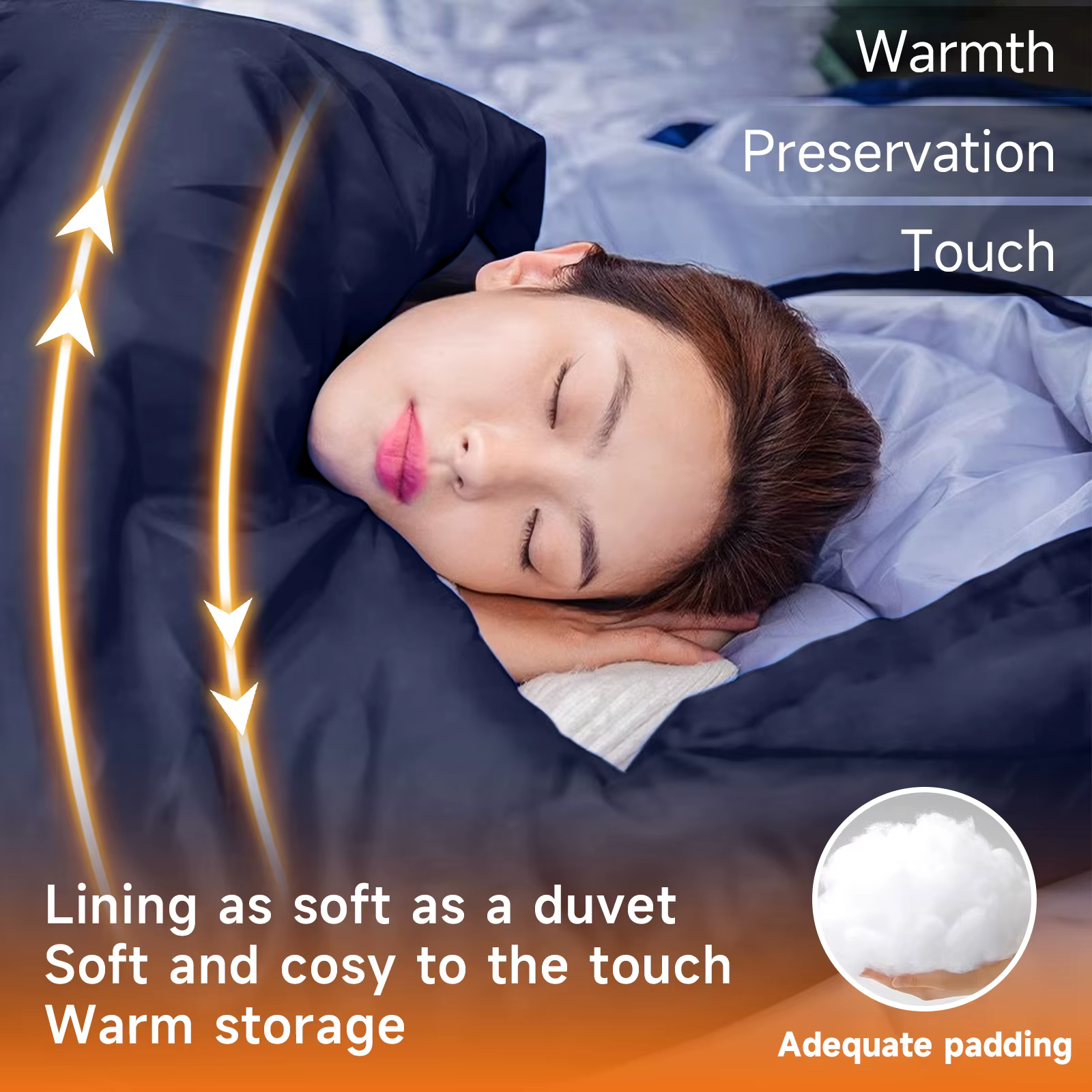 SANLIK Saco de dormir portátil lavable cálido con bolsa compresión - imagen 5