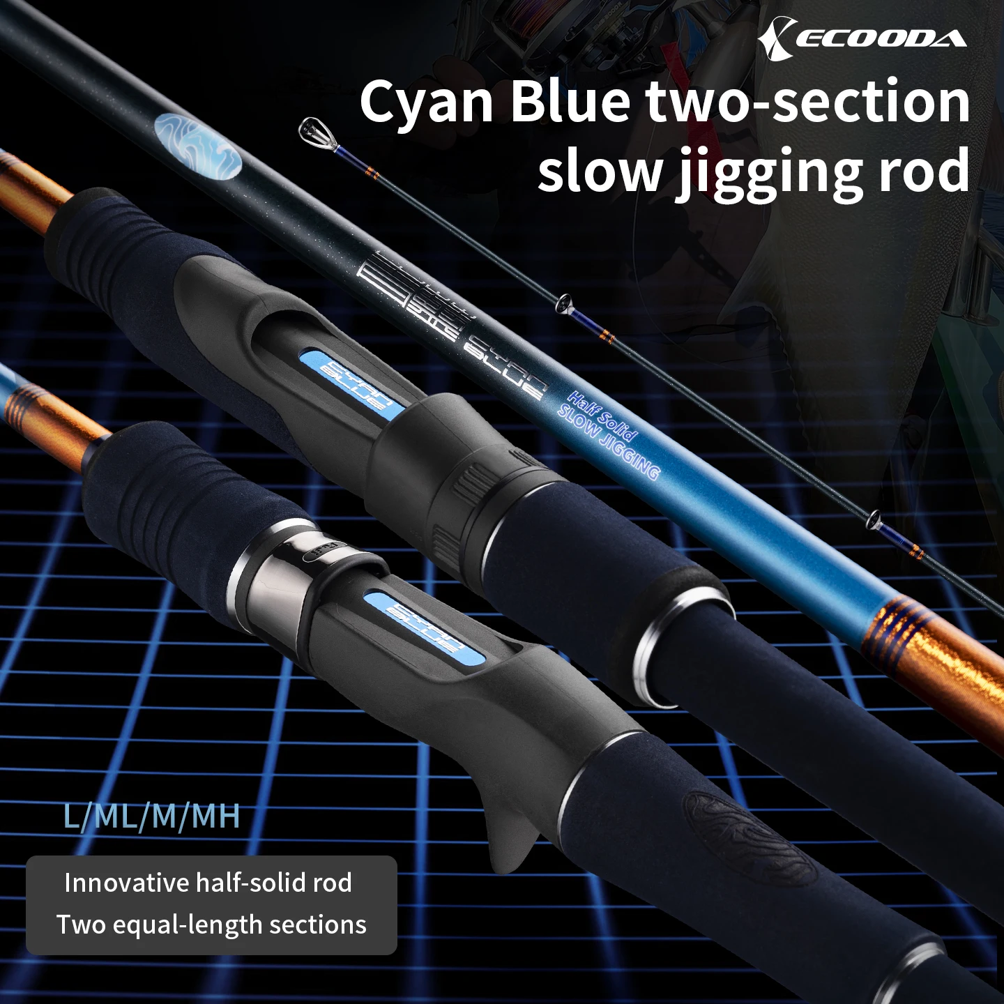 Ecooda Caña jigging lento de carbono sólido y kevlar hueco - imagen 4