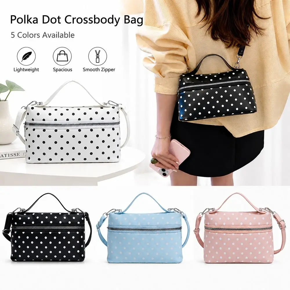 Bolso bandolera con cremallera y lunares – mensajero ligero mujer - imagen 4