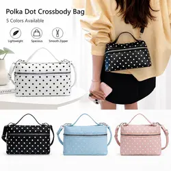 Bolso bandolera con cremallera y lunares – mensajero ligero mujer