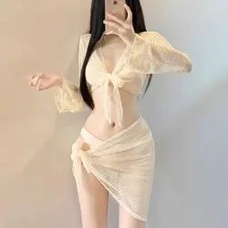 Traje de baño con aberturas y mangas largas transpirable