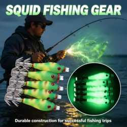 Señuelo Calamar Luminiscente con Anzuelos - Pesca Nocturna
