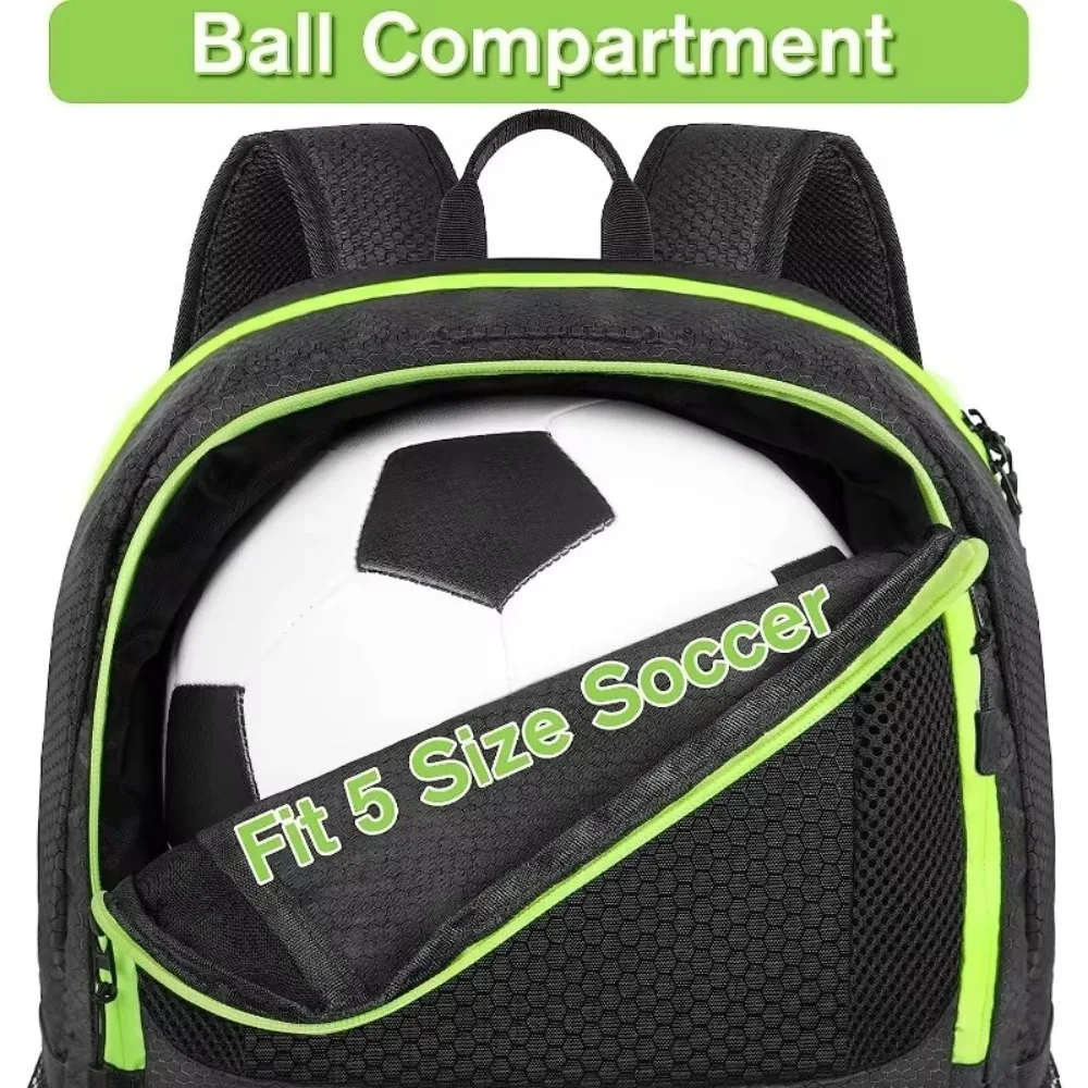 Bolsa fútbol impermeable con soporte pelota y compartimento zapatos