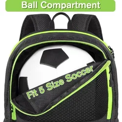 Bolsa fútbol impermeable con soporte pelota y compartimento zapatos