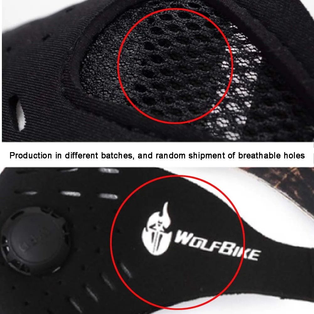 Detalle de la mascarilla para bicicleta