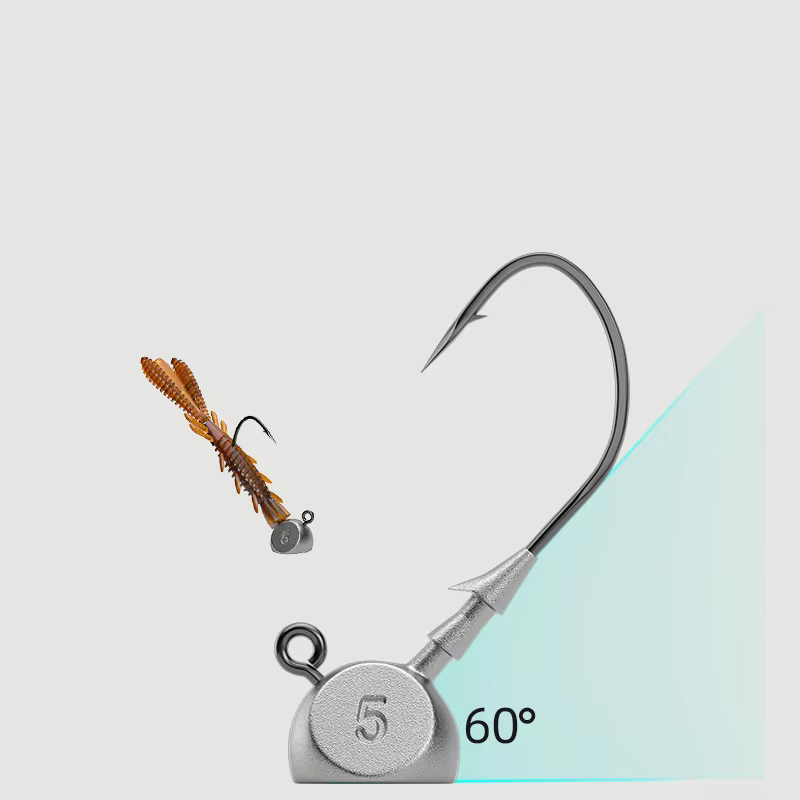 Señuelo Cabeza Plomada 60° Antiobstáculos – Faldón Libre para la Pesca
