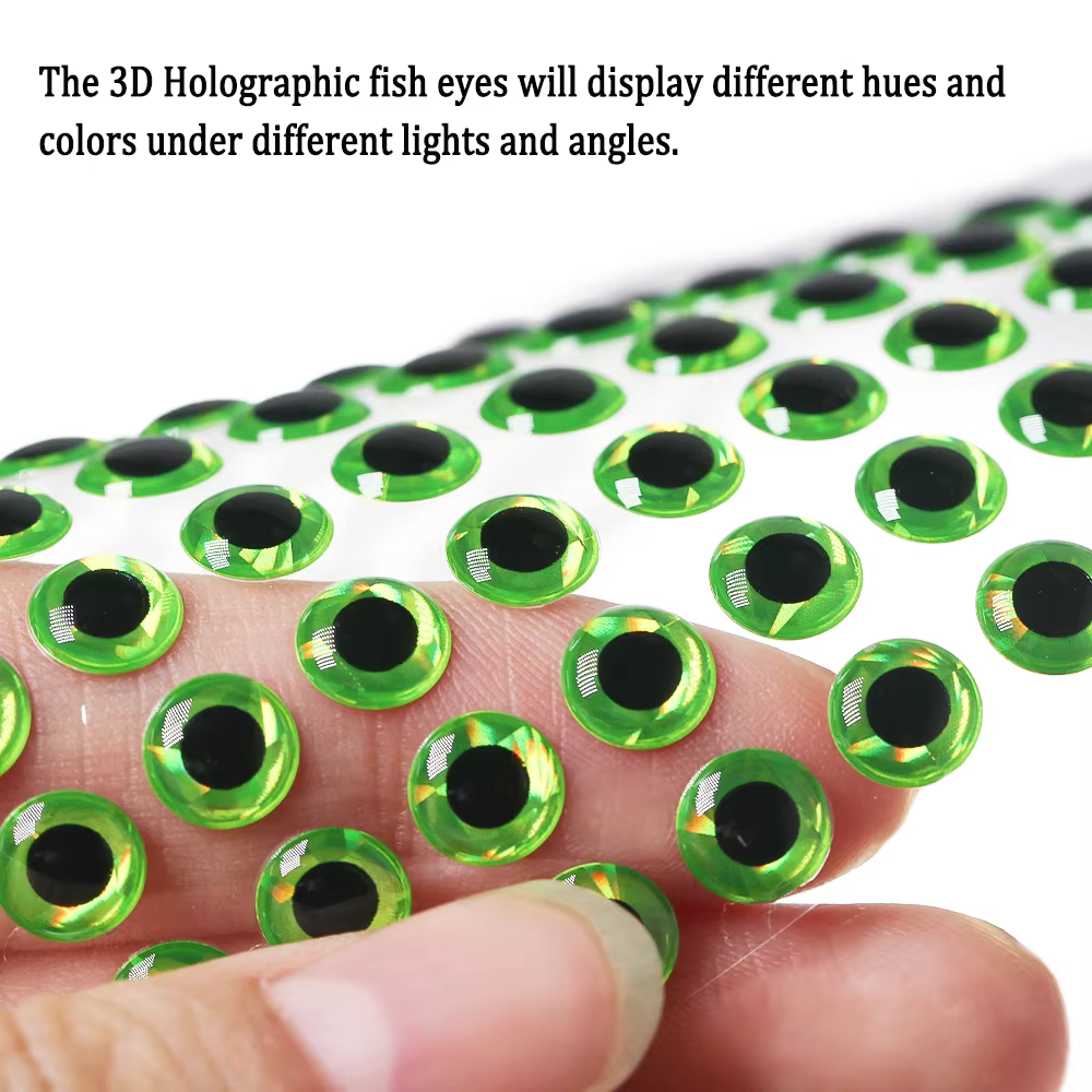 Ojos de pez epoxi holográficos 3D para señuelos Streamer y mosca - imagen 3