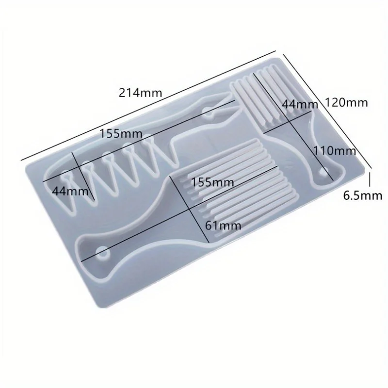 Molde de silicona transparente para vinilos – peine DIY resina epoxi - imagen 3
